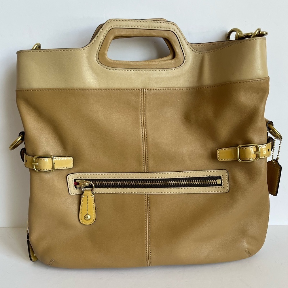 Coach Bonnie Tan Leather Foldover Convertible Bag - Picture 2 of 11